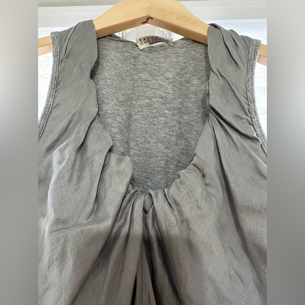 Brunello Cucinelli silk, cotton and Lycra tank top. Size small